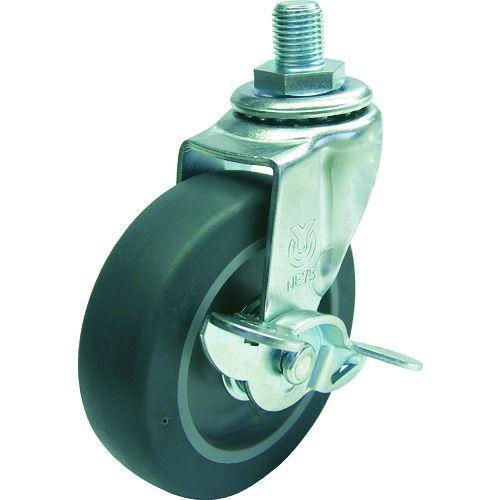 ユーエイ LT75ELSM1214 ねじ込み式 自在 キャスター エラストマー 車輪径７５ｍｍ ストッパー付き Ｌタイプ ＬＴ−Ｓ型 ネジ寸法Ｍ１２× | 