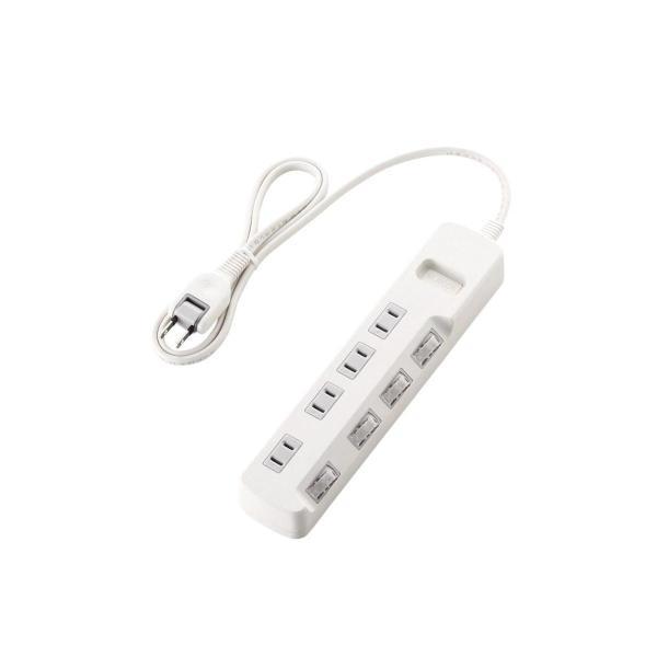 エレコム（ELECOM） ［T-E5A-2410WH］ 個別スイッチ付 省エネタップ TE5A2410WH | 