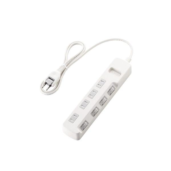 エレコム（ELECOM） ［T-E6A-2410WH］ ほこり防止シャッター付 省エネタップ TE6A2410WH | 