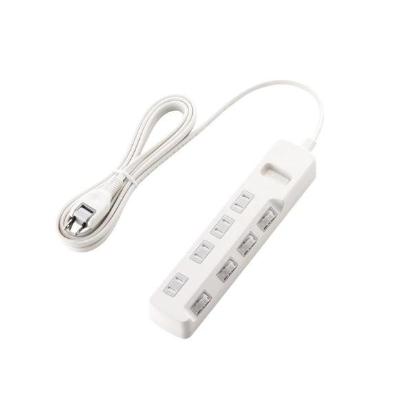 エレコム（ELECOM） ［T-E6A-2430WH］ ほこり防止シャッター付 省エネタップ TE6A2430WH | 