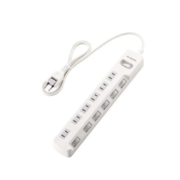 エレコム（ELECOM） ［T-E7A-2610WH］ 一括＆個別スイッチ付 省エネタップ TE7A2610WH | 