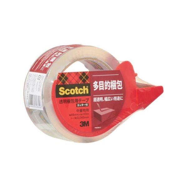 3M スリーエム 313D 1PN 透明梱包用テープカッター付き【１巻】 313D1PN スコッチ 313シリーズ | 