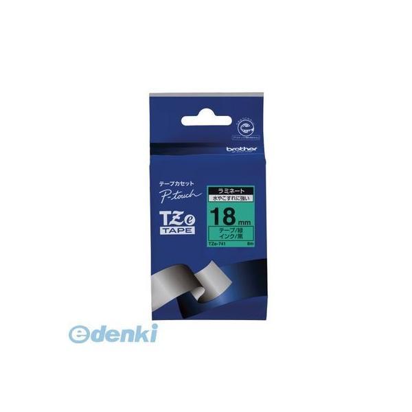 ブラザー販売  TZE-741 ピータッチテープ１８ｍｍ緑／黒【１巻８ｍ】 TZE741 ラミネートテープ brother | 