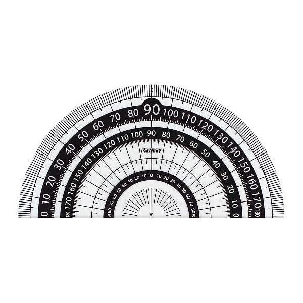 レイメイ藤井  APJ151B 見やすい白黒分度器 黒 ９ ｃｍ 9cm ブラック RF 4902562416373 | 
