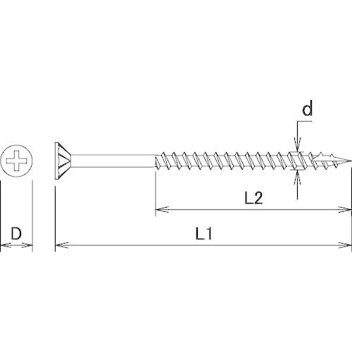 あすつく対応 「直送」 ダイドーハント  00047843 ステンレス軸細コーススレッド フレキ頭 ３．３ｘ５０ 約５００本入 フレキ頭 |  | 05