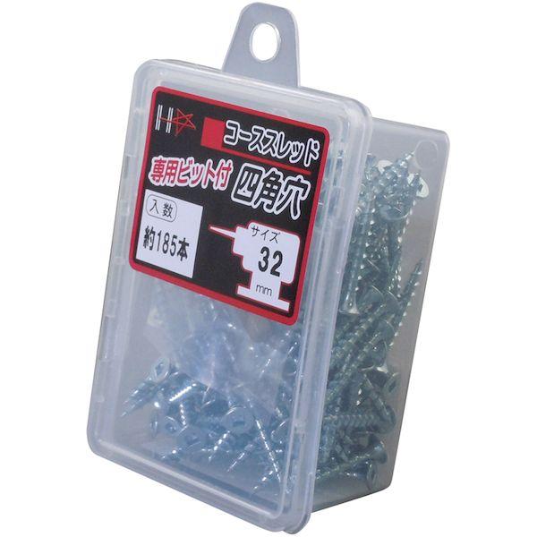 あすつく対応 「直送」 ダイドーハント  10176652 ＨＣ 四角穴コース ＃２ビット付 ３２ 約１８５本 | ブランド登録なし | 02