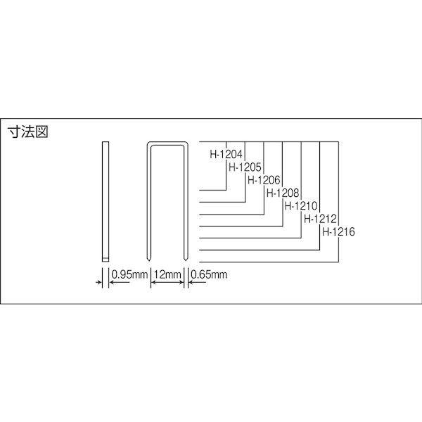 あすつく対応 「直送」 タチカワピンセイサクショ H1205 ステープル 肩幅１２ｍｍ 長さ５ｍｍ ５０００本入り |  | 01