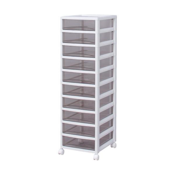 アイリスオーヤマ SCE1000BR 直送 代引不可 ２２１２７２ スーパークリアチェスト ホワイト／クリアブラウン １０段タイプ IRIS SCE- | 