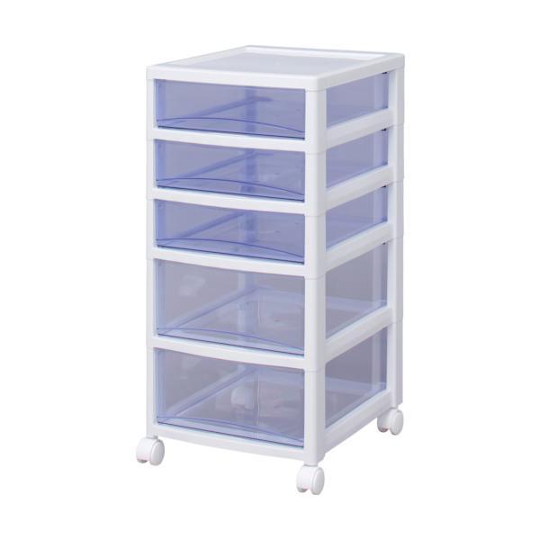 アイリスオーヤマ  SCE320BL ２２１２７５ スーパークリアチェスト ホワイト／クリアブルー 浅３段深２段タイプ IRIS | 