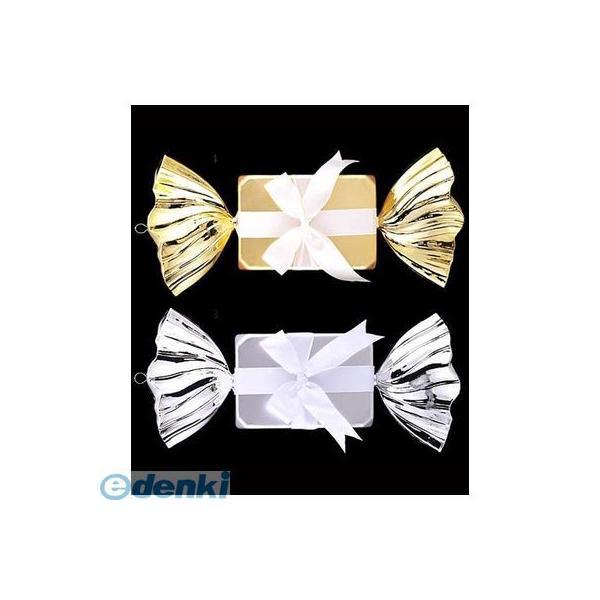 【造花・装飾】【数量限定につき、売切の際はご了承ください】［DICA60104］ 45cmホワイトリボンメタリックキャンディ ゴールド DICA601 | 