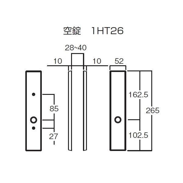 川口技研  LVS-1HT26-N 取替用ケースHT26長座空錠 【ケースラッチ＋長座セット】色：ニッケル LVS1HT26N |  | 01