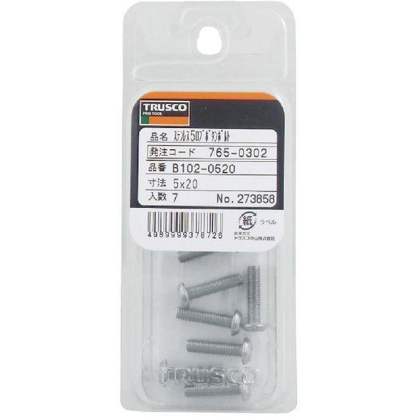 あすつく対応 「直送」 トラスコ中山  B1020306 TRUSCO 5ロブボタンボルト ステンレス M3X6 12本入 B102-0306 | ブランド登録なし | 04
