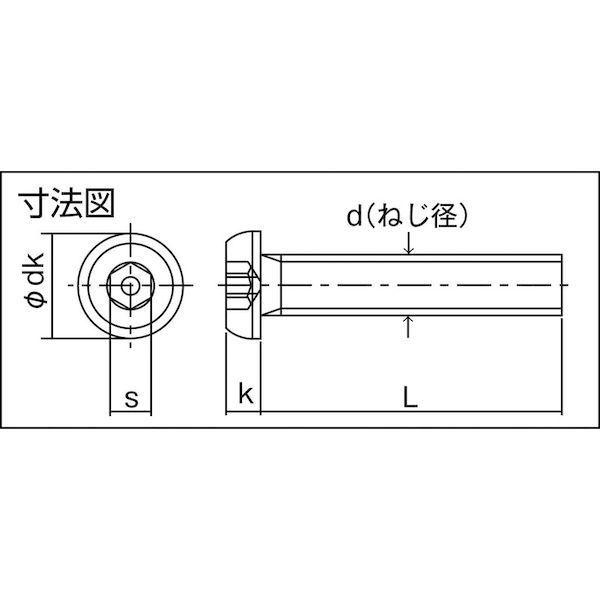 あすつく対応 「直送」 トラスコ中山 B1030408 ピン付六角穴ボタンボルト ステンレス Ｍ４×８ １５本入 | ブランド登録なし | 05