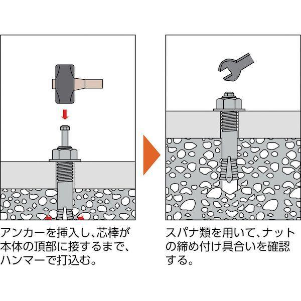 トラスコ中山  C1210BT オールアンカーＣタイプ スチール Ｍ１２Ｘ１００ ６本入 コンクリート用アンカー／芯棒打込み式 |  | 01