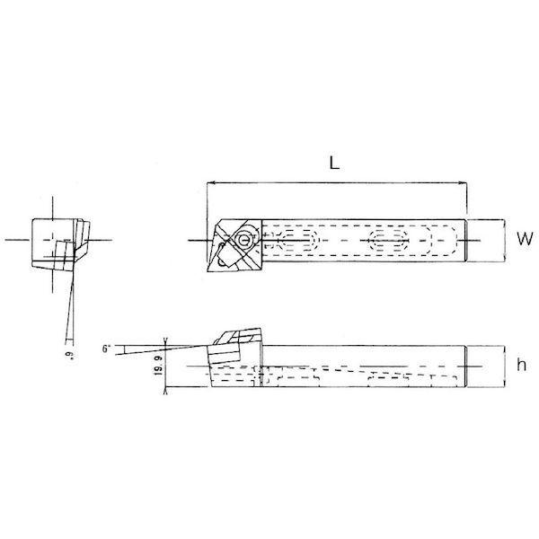 あすつく対応 「直送」 丸一切削工具 MDTGNR2020K16 溝入れ・突切り工具 芯高調整機能付バイトホルダー アジャスタ王 幅２０×高さ２０×全 |  | 03
