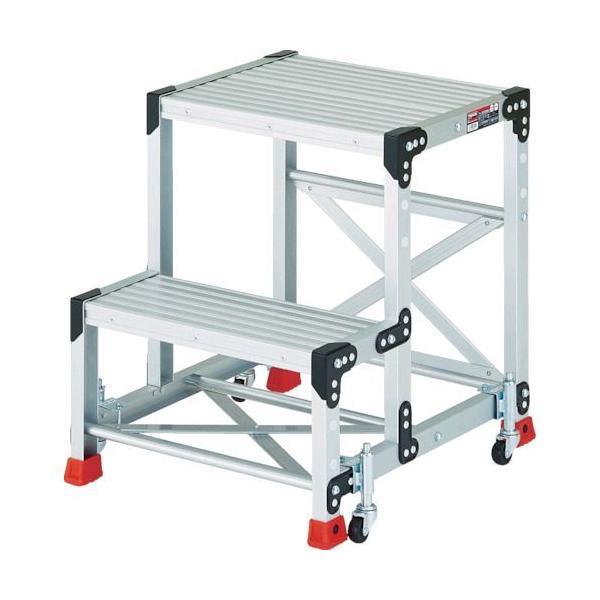 トラスコ中山 TSF257SC1A 作業用踏台 ２段 スプリングキャスター付 天板高さ０．７ｍ | 