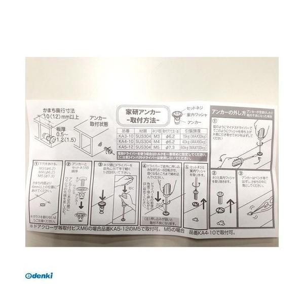 家研販売 KAKEN KA4-10 （PP）後付け／薄板用 家研アンカー M4 KA410 |  | 02