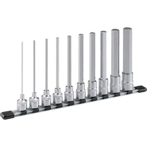 あすつく対応 「直送」 前田金属工業 ＴＯＮＥ HH410LL 超ロングヘキサゴンソケットセット ホルダー付 １０ｐｃｓ 10pcs トネ | 