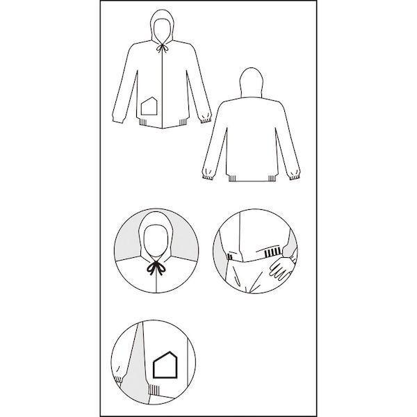 あすつく対応 「直送」 アゼアス AZGUARD2100-L 使い捨て保護服 ＳＭＳ製ジャンパーフード付き ＡＺ ＧＵＡＲＤ Ｌサイズ |  | 01