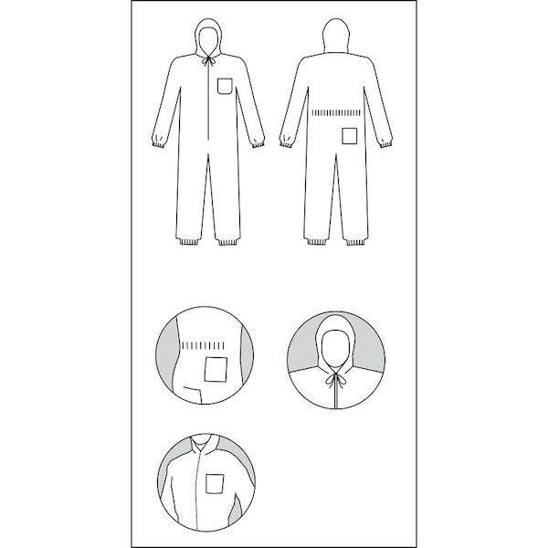 あすつく対応 「直送」 アゼアス AZWORK1000W-M 使い捨て保護服 ＰＰ続服 ＡＺ ＷＯＲＫ 白色 Ｍ |  | 01