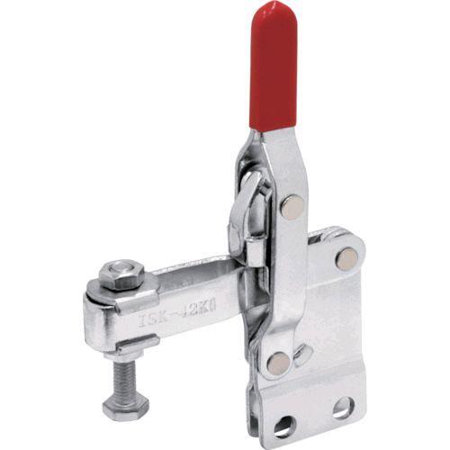 育良精機 ISK-42K0-2S 下方押え型トグルクランプ ステンレス 垂直ハンドル ３１３２５ クランプアーム移動角度９４° ストレートベース 締付力２．０ｋＮ | 育良精機