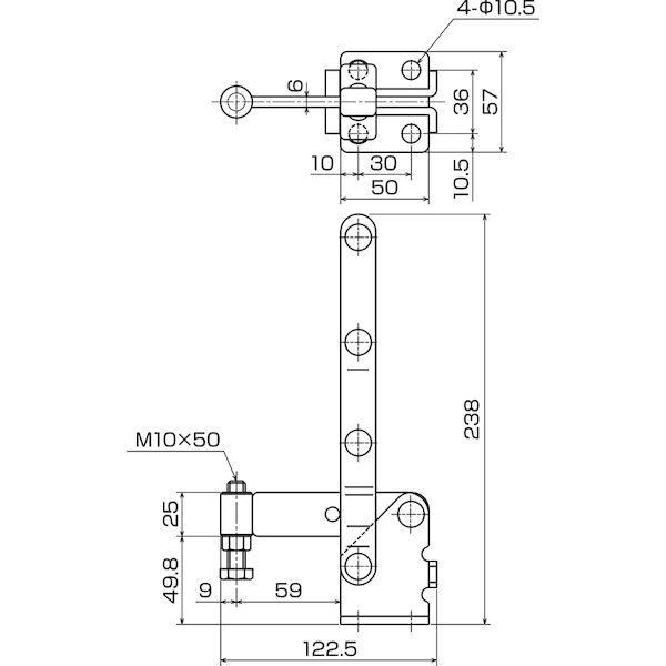 あすつく対応 「直送」 育良精機  ISK-44A0 下方押え型トグルクランプ 垂直ハンドル ３１３２８ ISK44A0 |  | 01