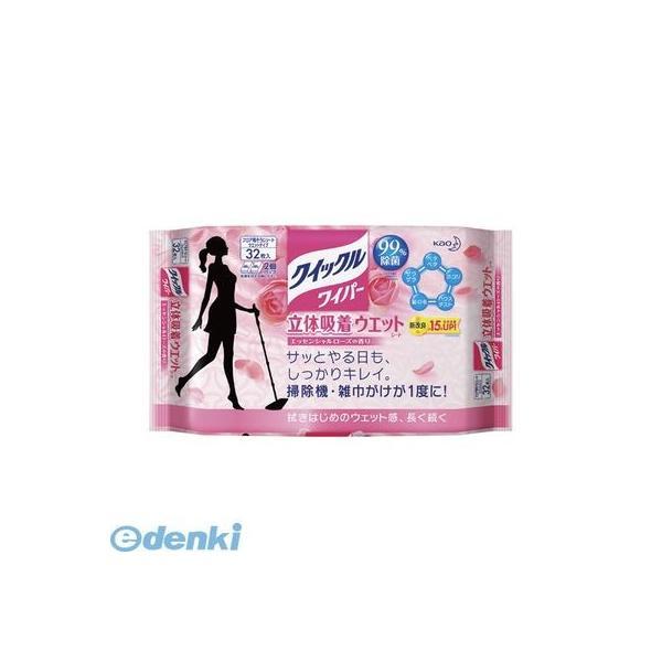 花王 Kao  4901301327864 クイックルワイパー・立体吸着ウエットシート エッセンシャルローズの香り32枚 | 