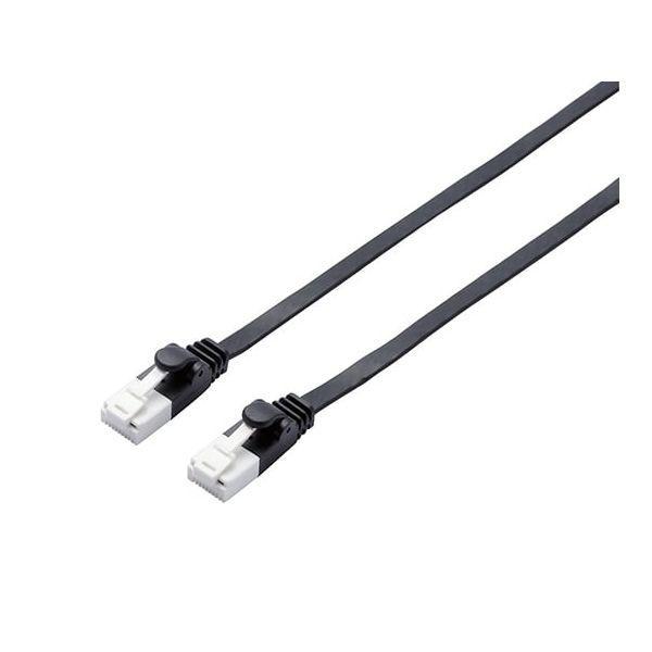 ELECOM  エレコム  LD-GFAT/BK10 LANケーブル／CAT6A／爪折れ防止／フラット／1m／ブラック LDGFAT/BK10 | 