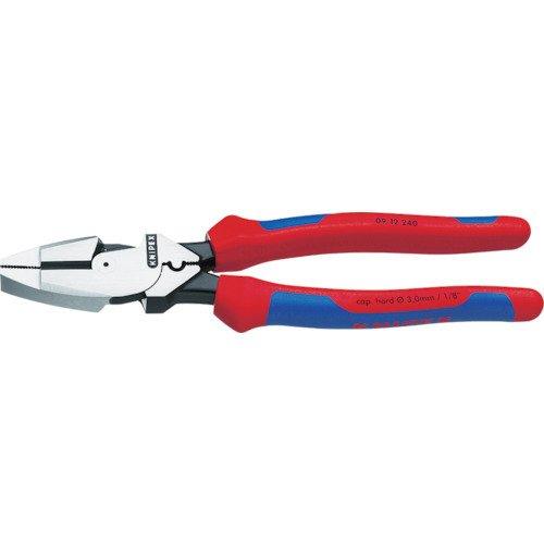 あすつく対応 「直送」 ＫＮＩＰＥＸ  0912-240T  ０９１２−２４０（落下防止ツール付き）　架線工事用強力ペンチ 0912240T | KNIPEX