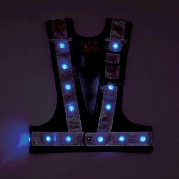 あすつく対応 「直送」 緑十字  238097  多機能ＬＥＤセーフティベスト 紺／青発光／白反射 多機能ＬＥＤベスト−ＫＷ−ＢＬ フリーサイズ メッシュ生地 238097 |  | 02