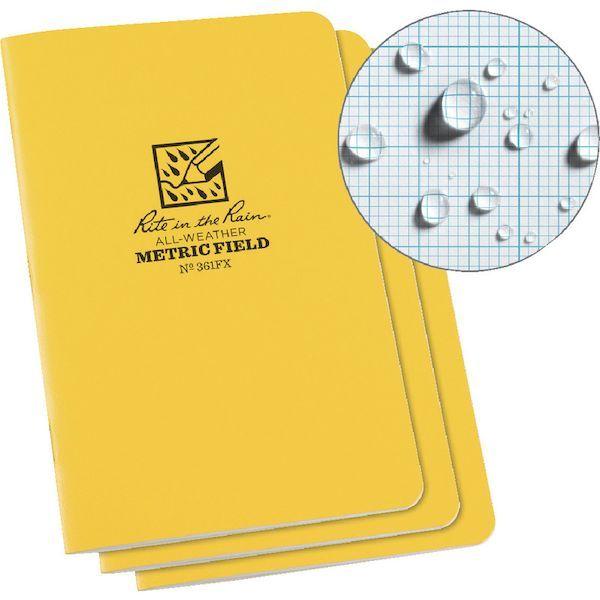 あすつく対応 「直送」 ＲＩＴＲ  361FX  ４ ５／８Ｘ７ ステイプルノートブック ３冊セット メトリックフィールド・イエロー 361FX |  | 04