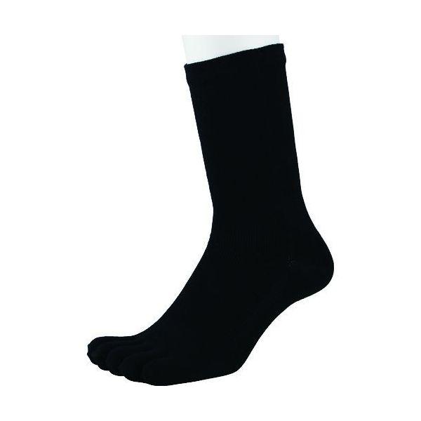 あすつく対応 「直送」 福徳  4039-2P-L  デオセル消臭５本指カカト付ソックス　黒 40392PL | 