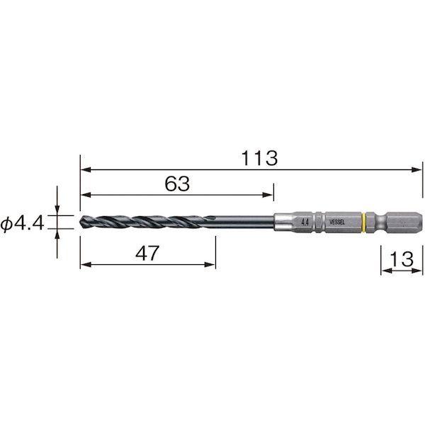 あすつく対応 「直送」 ベッセル AMD-4.4 クッションドリル鉄工用ＡＭＤ ４．４ｍｍAMD4.4 VESSEL |  | 01