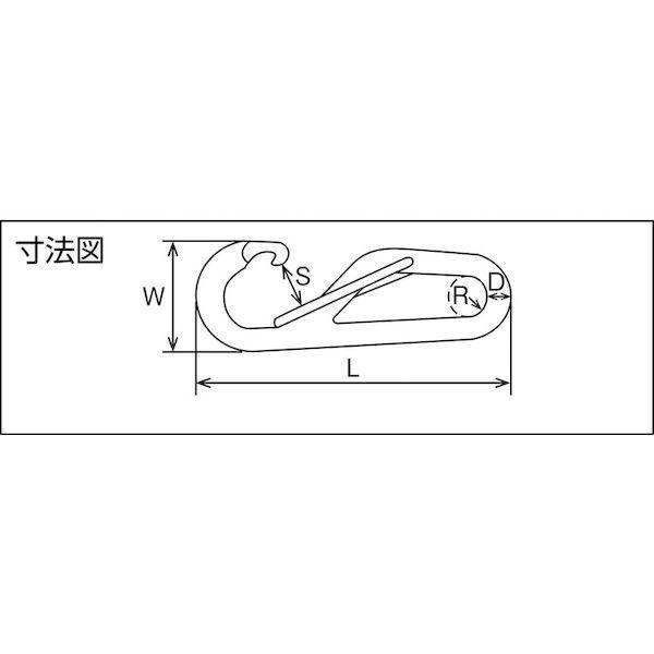 あすつく対応 「直送」 水本  B-2493  ステンレス ロープフック 線径６ｍｍ 長さ８０ｍｍ B2493 |  | 01
