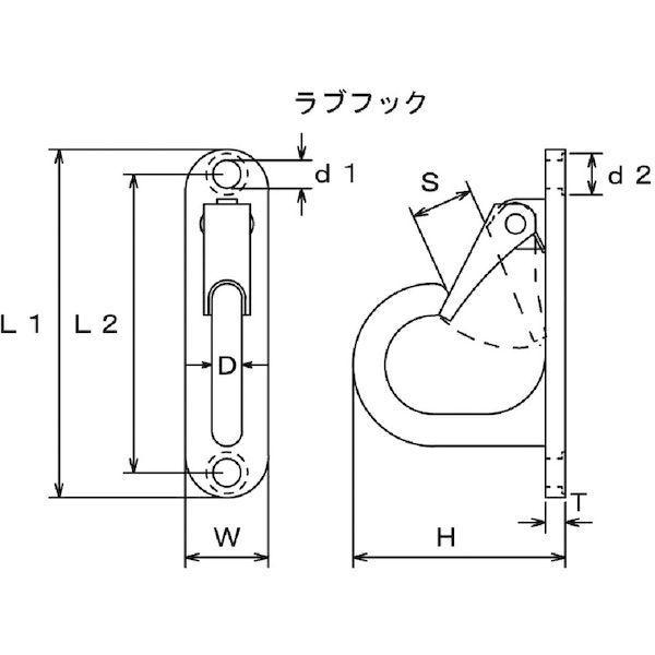 あすつく対応 「直送」 水本  B-2519  吊金具 ビス止めタイプ ステンレス ラブフック 平面用 使用荷重０．２９ｋＮ B2519 水本機械製作所 MIZUMOTO |  | 01