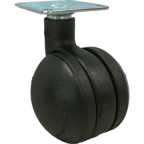 あすつく対応 「直送」 ＳＡＭＳＯＮＧ  BOLA-P-50-BK  デザイン双輪キャスター「Ｂｏｌａ」黒　プレート　自在　５０ｍｍ BOLAP50BK | 