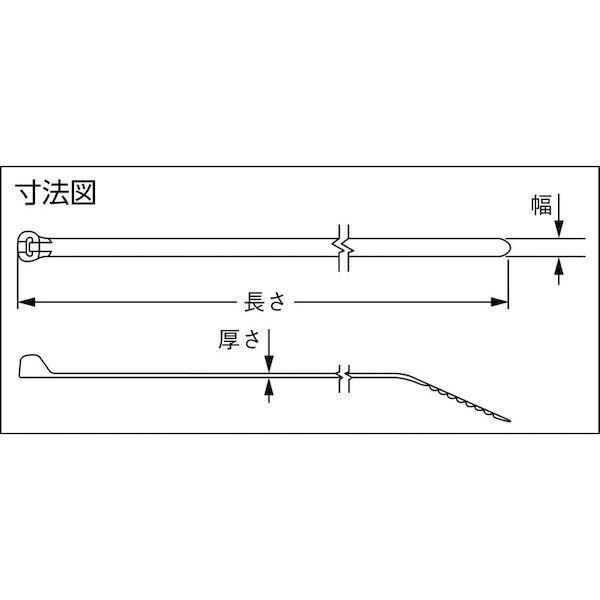 パンドウイット BT4LH-TLJ0 ステンレス爪ロック式ナイロン結束バンド 耐候性黒 幅７．０ｍｍ 長さ３７８ｍｍ ２５０本入り ＢＴ４ＬＨ−Ｔ |  | 01