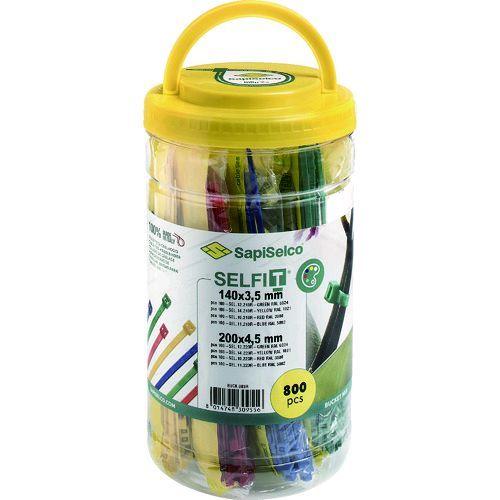 あすつく対応 「直送」 ＳａｐｉＳｅｌｃｏ  BUCK.003  バケットケーブルタイ　カラーミックス　８００本　１４０ｍｍ、 BUCK.003 | ブランド登録なし