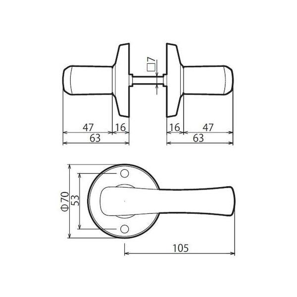 川口技研  DT1-1M-MB 取替TKレバー 空錠 DT1−1M−MB ブラウン DT11MMB 取替用レバーハンドル |  | 01