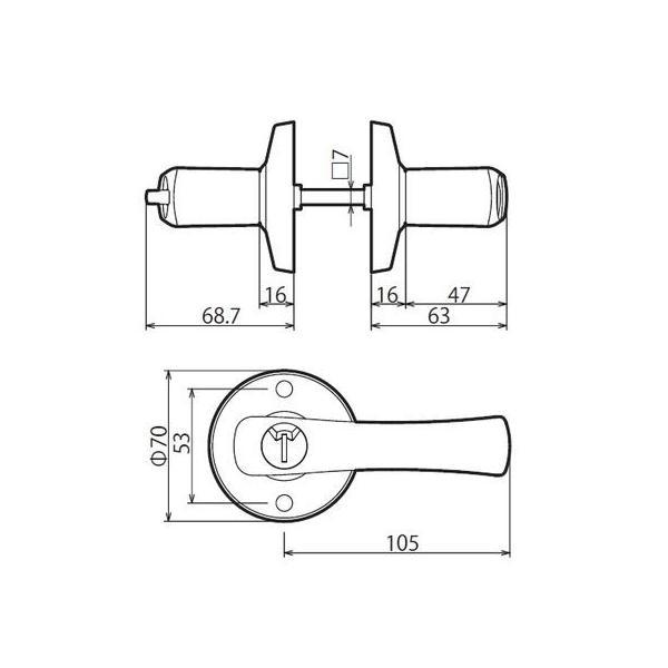 川口技研  DT1-4M-MG 取替TKレバー 表示錠 DT1−4M−MG ゴールド DT14MMG |  | 01