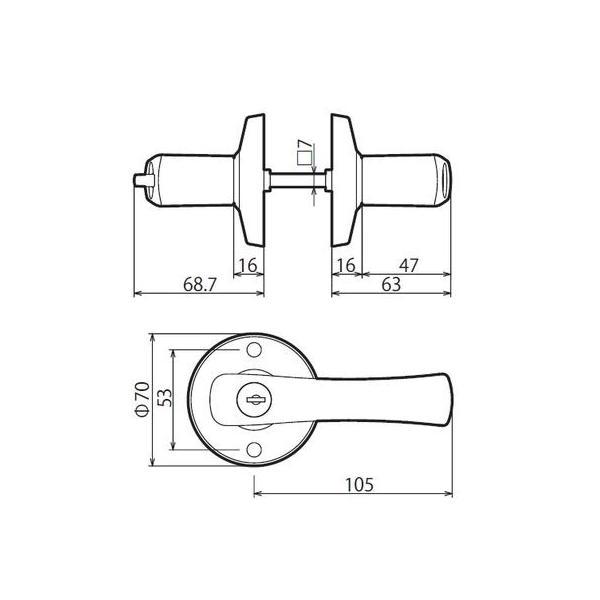 川口技研  DT1-5M-MB 取替TKレバー シリンダー錠 DT1−5M−MB ブラウン DT15MMB |  | 01