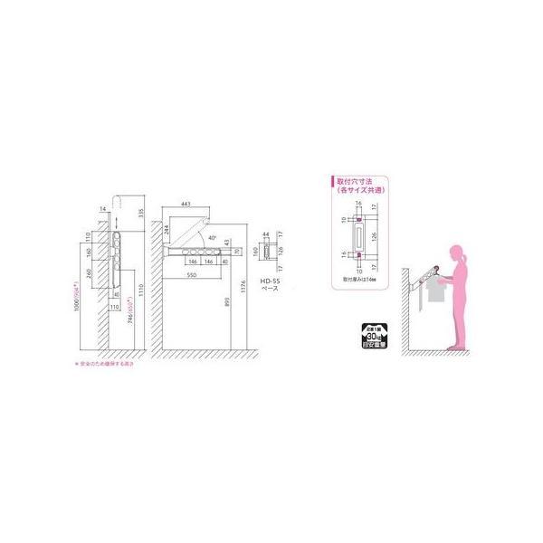 あさってつく対応 川口技研  HD-55-BL 【2個入】  HD型 腰壁用物干金物 ホスクリーン ブラック 黒 屋外用HD55BL |  | 01
