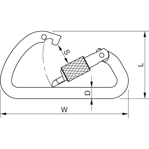 あすつく対応 「直送」 １２３  KB10K-S  カラビナ　ステン変Ｄ型環つき KB10KS |  | 01