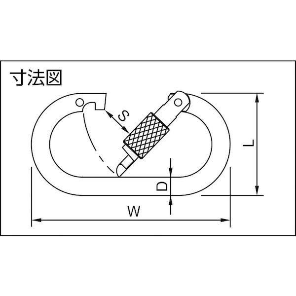 あすつく対応 「直送」 １２３  KA10K  カラビナ　鉄Ｏ型環つき KA10K |  | 02