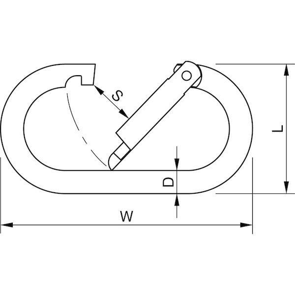 あすつく対応 「直送」 １２３  KA10-S  カラビナ　ステンＯ型環なし KA10S |  | 01