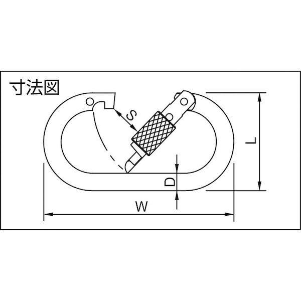 あすつく対応 「直送」 １２３  KA10W  カラビナ　鉄ダブルストッパー KA10W |  | 01