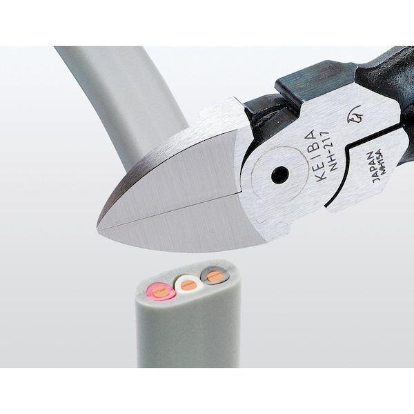 あすつく対応 「直送」 ＫＥＩＢＡ  NH-217  電工用ハイパワーニッパー（刃部形状スタンダード）　１７５ NH217 | KEIBA | 04