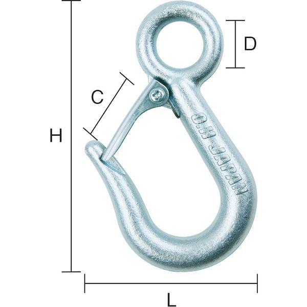 あすつく対応 「直送」 ＯＨ  WS-05S  スリムフック（安全レバー付）５００ｋｇ WS05S スリムフック500kg |  | 01