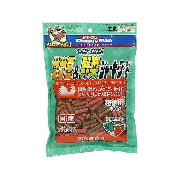 ドギーマン  81079 ヘルシーエクセルササミ＆野菜ジャーキーフード400g ドギーマンハヤシ 超徳用 おやつ ドッグフード | 