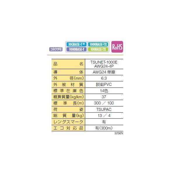 通信興業 TSUKO TSUNET-1000E AWG24-4P(G) 【300m入】UTPケ−ブル CAT6 単線 【ツウコウ】TSUNET1000EAWG244P(G)_2